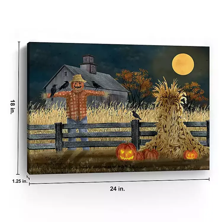 Halloween>Kirklands Home Full Moon Scarecrow Canvas Art Print, 18x24