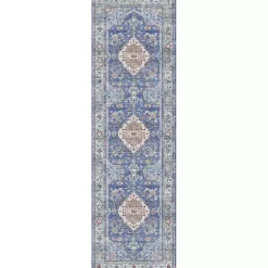 Kirklands Home Fulton Medallion Runner, 2x7 Blue Best