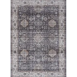 Kirklands Home Fulton Charcoal Medallion Area Rug, 5x7 Gray Discount