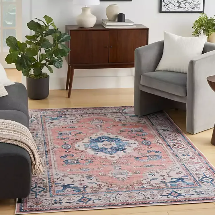 Kirklands Home Fulton Coral Medallion Area Rug, 5x7 Pink Best