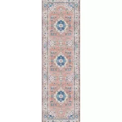 Kirklands Home Fulton Coral Medallion Runner, 2x7 Pink Discount