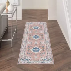 Kirklands Home Fulton Coral Medallion Runner, 2x7 Pink Discount