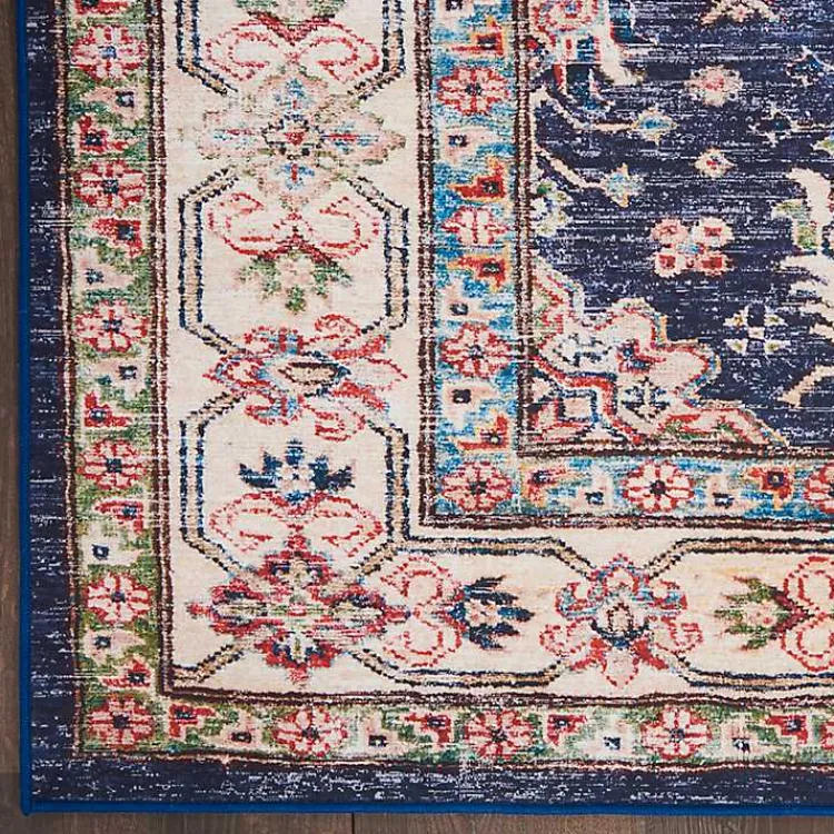 Kirklands Home Fulton Navy Medallion Runner, 2x7 Blue