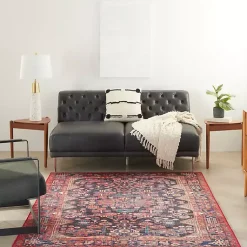 Kirklands Home Fulton Red Botanical Area Rug, 5x7 Discount