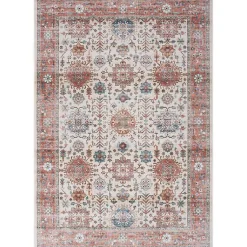 Kirklands Home Fulton Red Floral Medallion Area Rug, 7x10 Clearance