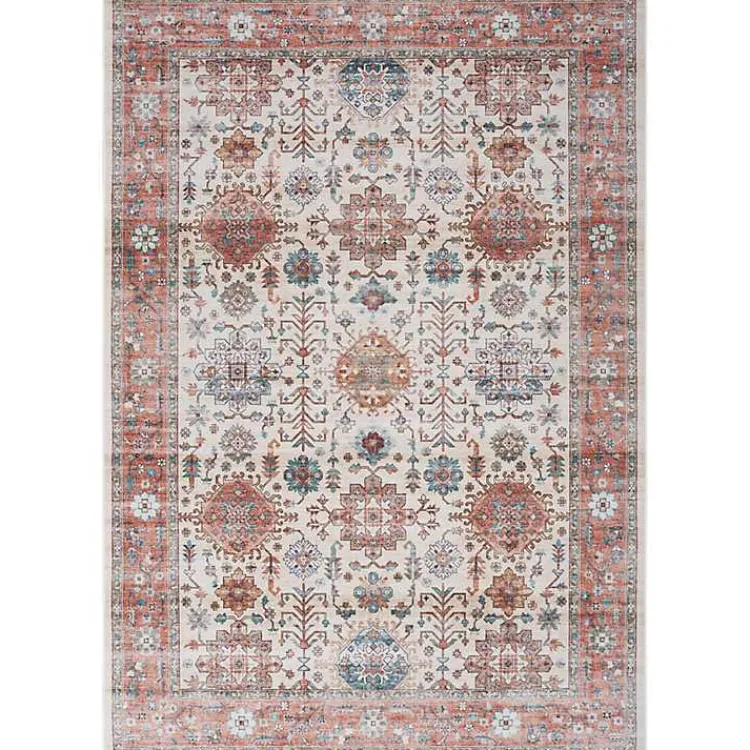 Kirklands Home Fulton Red Floral Medallion Area Rug, 7x10 Clearance