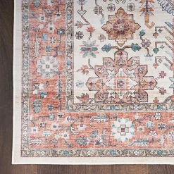 Kirklands Home Fulton Red Floral Medallion Area Rug, 7x10 Clearance