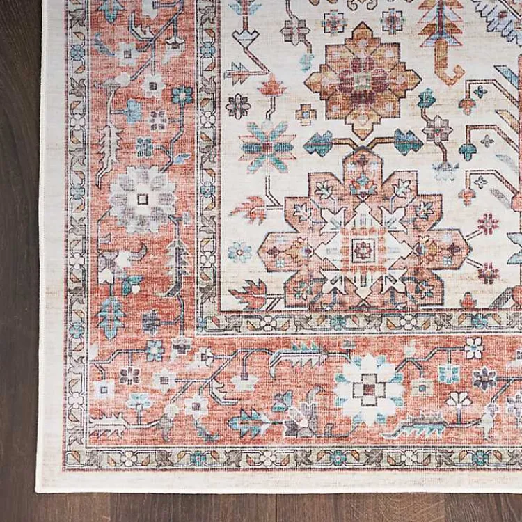 Kirklands Home Fulton Red Floral Medallion Area Rug, 7x10 Clearance