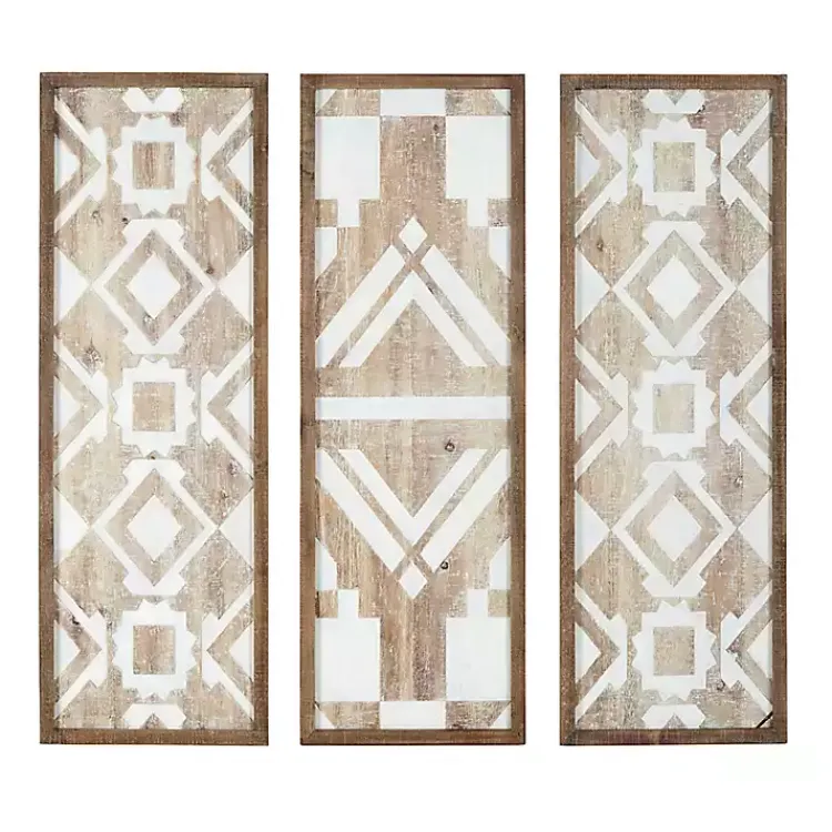 Kirklands Home Gail Wooden Plaques, Set of 3 Brown Clearance
