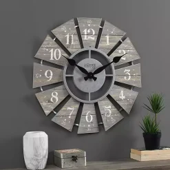 Kirklands Home Galvanized Windmill Wall Clock Gray Best