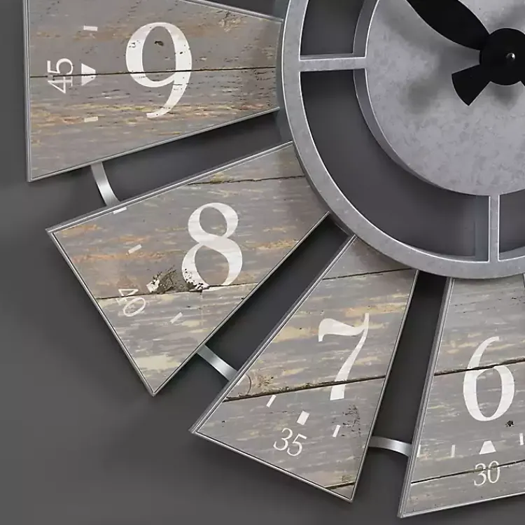 Kirklands Home Galvanized Windmill Wall Clock Gray Best