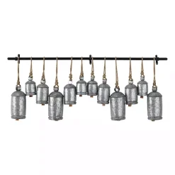 Decorative Accents>Kirklands Home Galvanized Round Bells Wall Plaque Silver