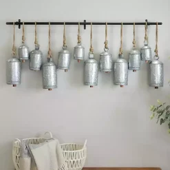Decorative Accents>Kirklands Home Galvanized Round Bells Wall Plaque Silver