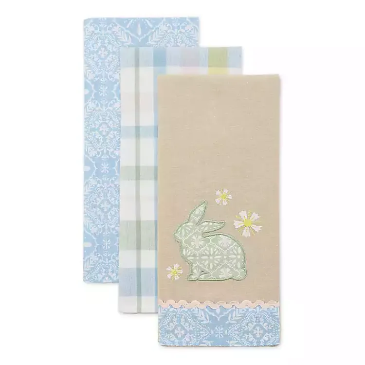 Easter Decorations>Kirklands Home Garden Bunny Kitchen Towels, Set of 3
