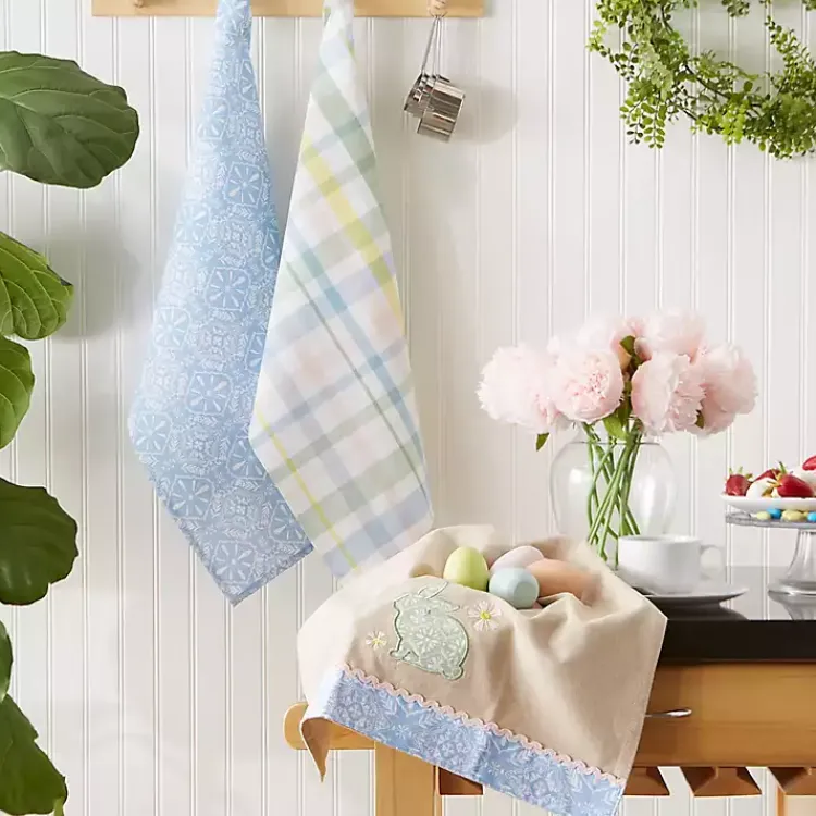 Easter Decorations>Kirklands Home Garden Bunny Kitchen Towels, Set of 3
