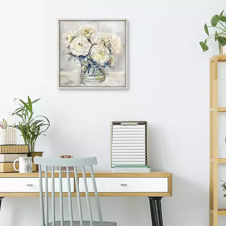 Kirklands Home Garden Collections II Framed Canvas Art Print White New