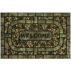 Kirklands Home Garden Pebble Welcome Doormat New