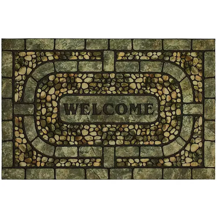 Kirklands Home Garden Pebble Welcome Doormat New