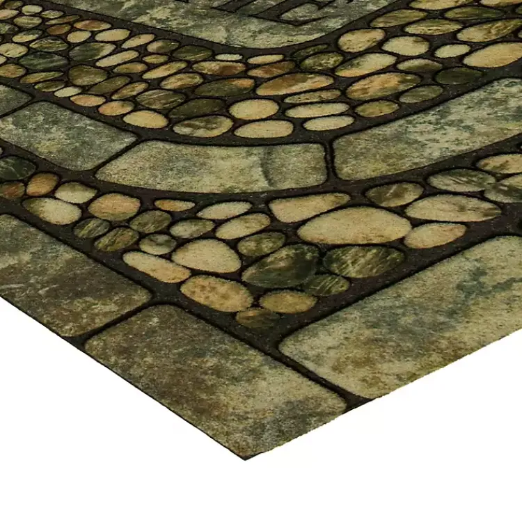 Kirklands Home Garden Pebble Welcome Doormat New