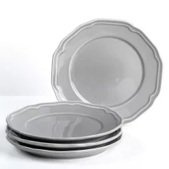 Kirklands Home Gardner Scalloped Salad Plates, Set of 4 Gray Clearance