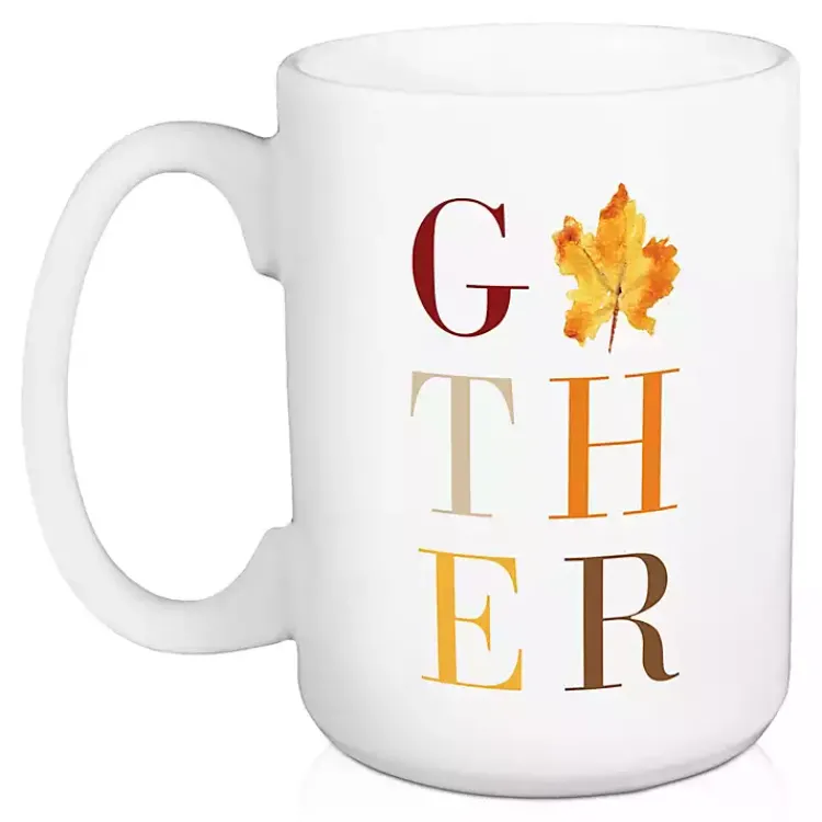Fall>Kirklands Home Gather & Fall Leaves Mugs, Set of 2