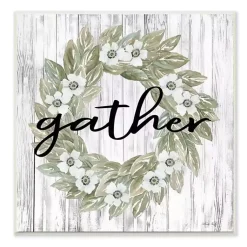 Kirklands Home Gather In Floral Wood Plank Wall Plaque Best