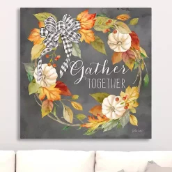 Fall>Kirklands Home Gather Together Black Wreath Canvas Art Print