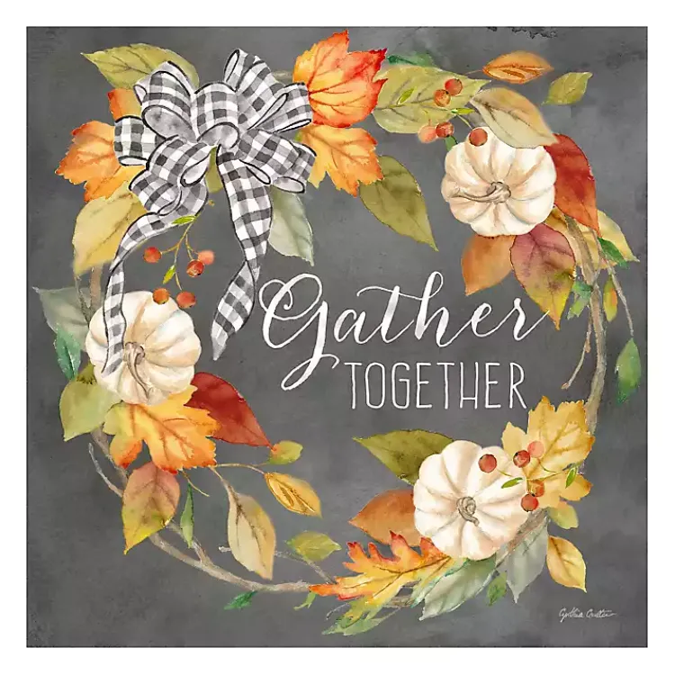 Fall>Kirklands Home Gather Together Black Wreath Canvas Art Print