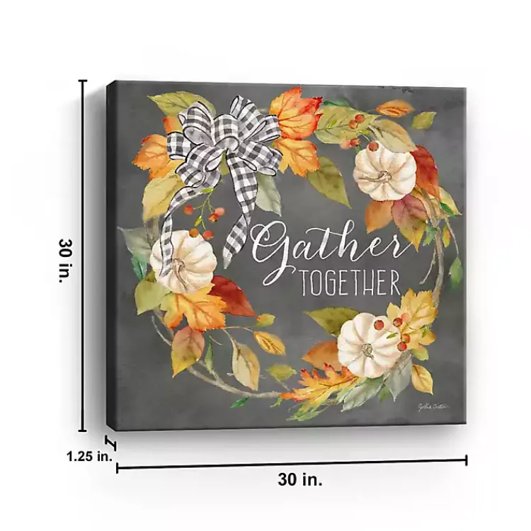 Fall>Kirklands Home Gather Together Black Wreath Canvas Art Print