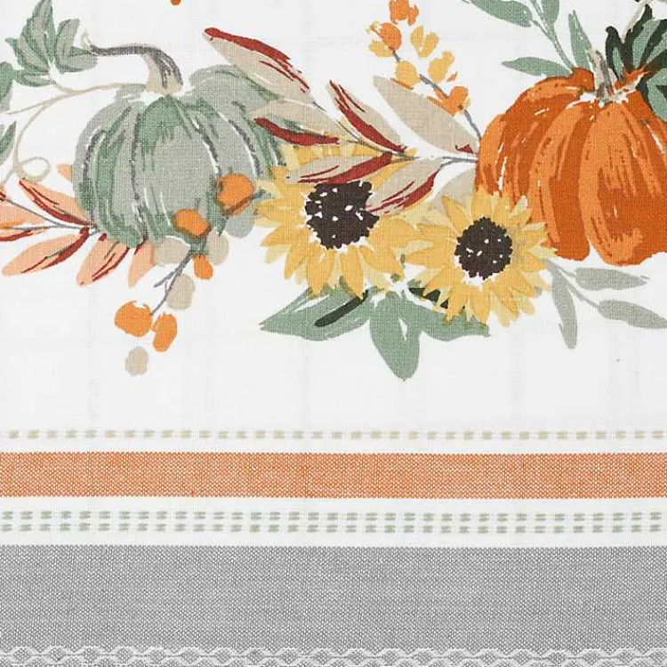 Kirklands Home Gather with Pumpkin Harvest Table Runner White Sale