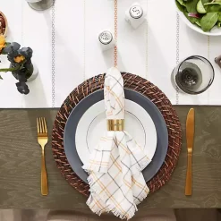 Kirklands Home Gather with Pumpkin Harvest Table Runner White Sale