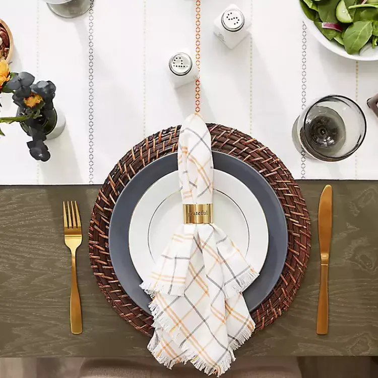 Kirklands Home Gather with Pumpkin Harvest Table Runner White Sale