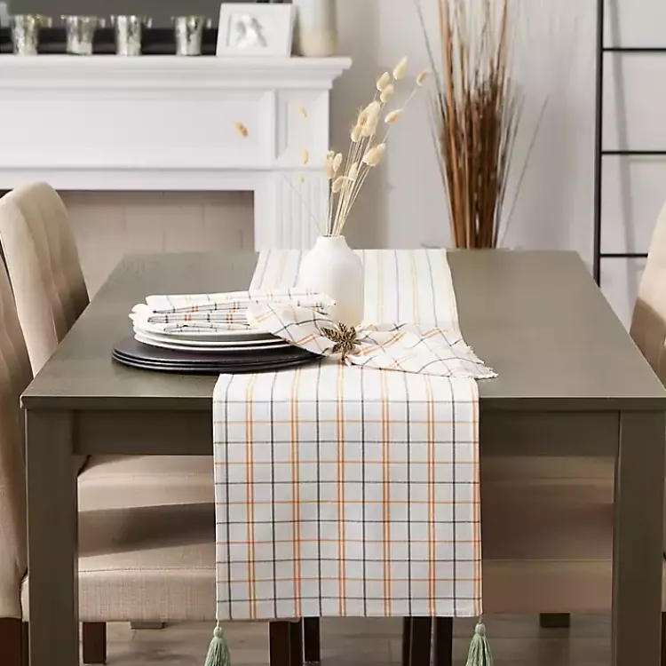 Kirklands Home Gather with Pumpkin Harvest Table Runner White Sale