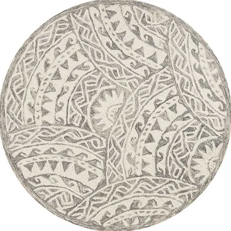 Kirklands Home Geometric Round Waves Area Rug, 6 ft. Clearance