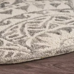 Kirklands Home Geometric Round Waves Area Rug, 6 ft. Clearance
