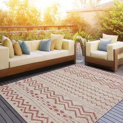 Kirklands Home Geometric Stripe Sun Shower Outdoor Area Rug, 7x9 Hot