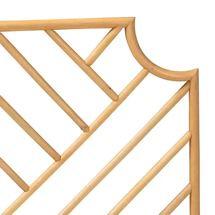 Kirklands Home Geometric Weave Rat Queen Headboard Tan