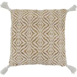 Pillows>Kirklands Home Geometric Woven Jute Tassel Throw Pillow
