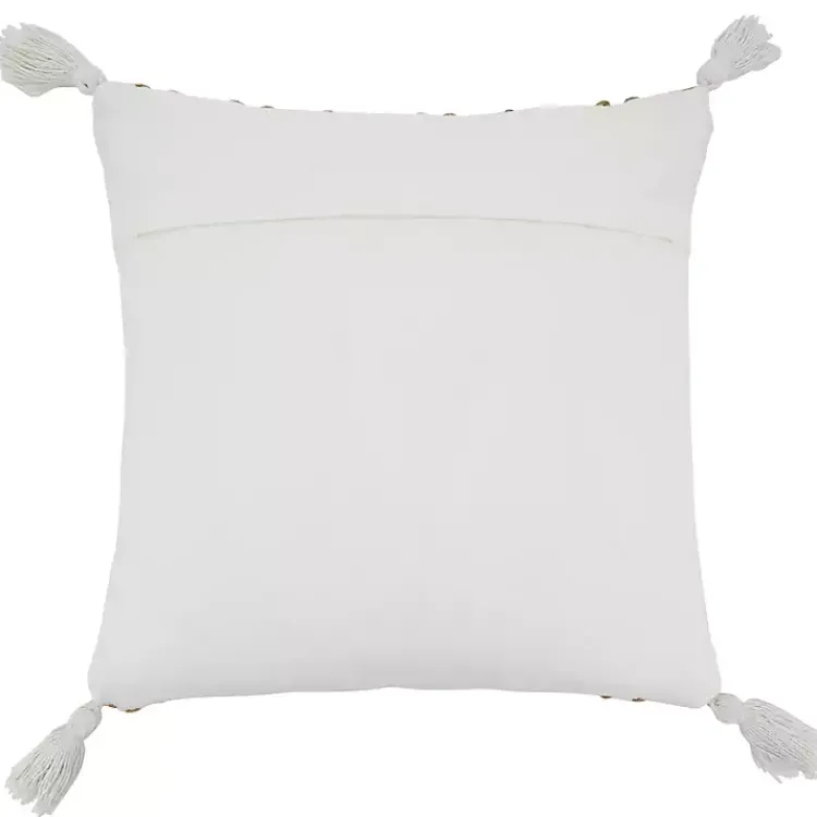 Pillows>Kirklands Home Geometric Woven Jute Tassel Throw Pillow