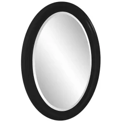 Kirklands Home George Ridged Oval Wall Mirror Black Hot