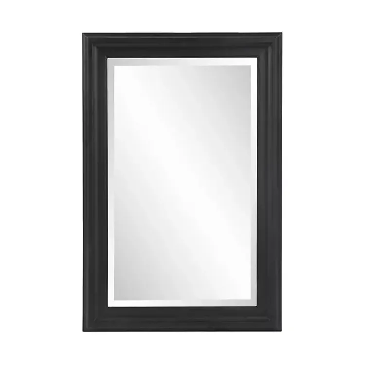 Kirklands Home George Ridged Rectangular Wall Mirror Black Best