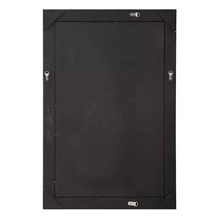 Kirklands Home George Ridged Rectangular Wall Mirror Black Best