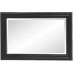 Kirklands Home George Ridged Rectangular Wall Mirror Black Best