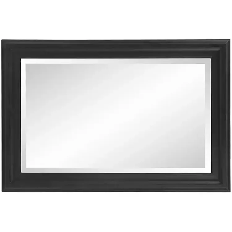 Kirklands Home George Ridged Rectangular Wall Mirror Black Best