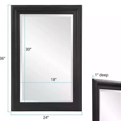 Kirklands Home George Ridged Rectangular Wall Mirror Black Best