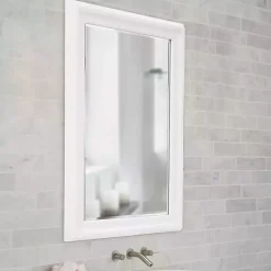 Kirklands Home George Ridged Rectangular Wall Mirror White Sale