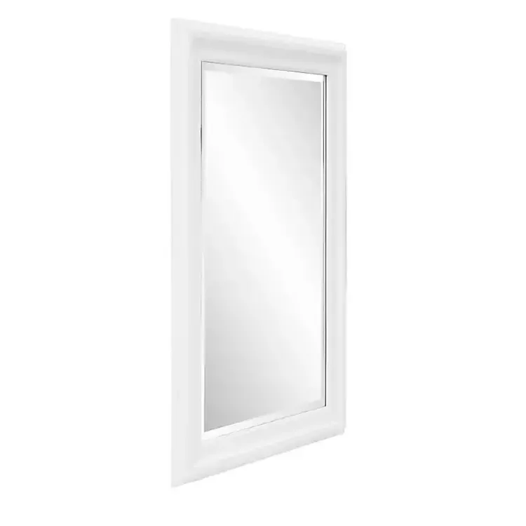 Kirklands Home George Ridged Rectangular Wall Mirror White Sale