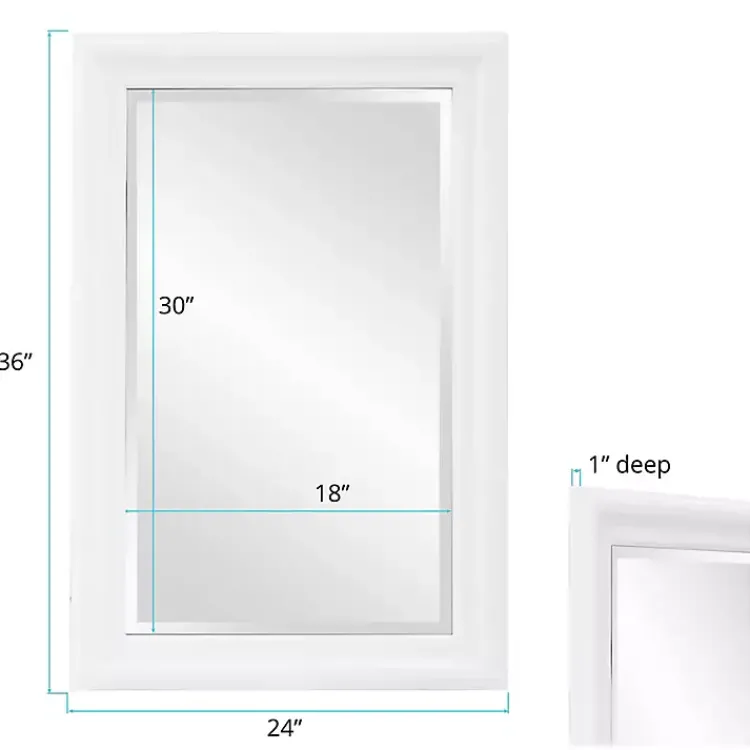 Kirklands Home George Ridged Rectangular Wall Mirror White Sale