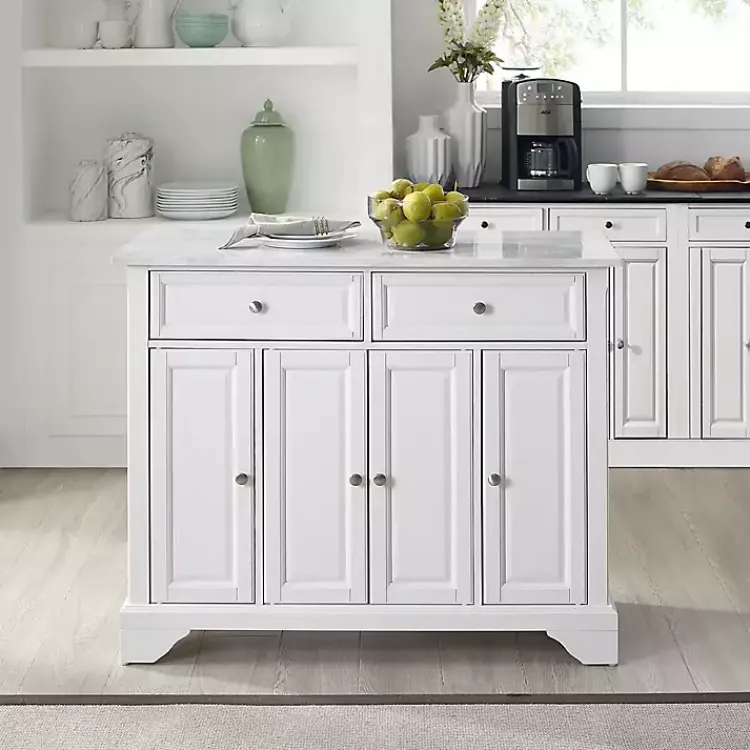 Kirklands Home Gia All Marble Kitchen Island White Discount
