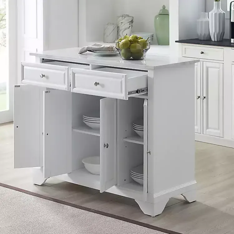 Kirklands Home Gia All Marble Kitchen Island White Discount